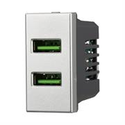 Presa Caricatore 2xUSB comp. Bticino Axolute 5Vdc 2.1A grigio