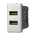 Presa Caricatore 2xUSB comp. Bticino Axolute 5Vdc 2.1A grigio