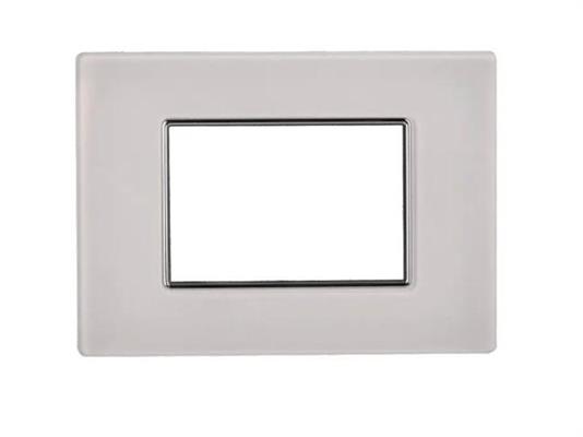 Placca comp. Bticino Axolute 3 moduli vetro Moon bianco