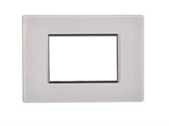 Placca comp. Bticino Axolute 3 moduli vetro Moon bianco