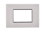 Placca comp. Bticino Axolute 3 moduli vetro Moon bianco