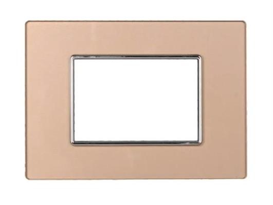 Placca comp. Bticino Axolute 3 moduli vetro Moon oro