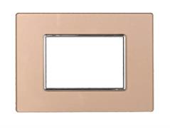 Placca comp. Bticino Axolute 3 moduli vetro Moon oro