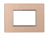 Placca comp. Bticino Axolute 3 moduli vetro Moon oro