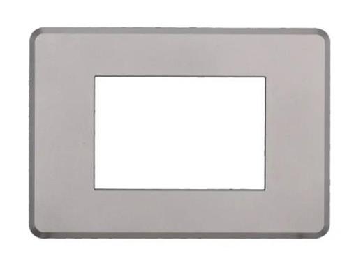 Placca comp. Bticino Axolute Air 3 moduli slim Moon silver