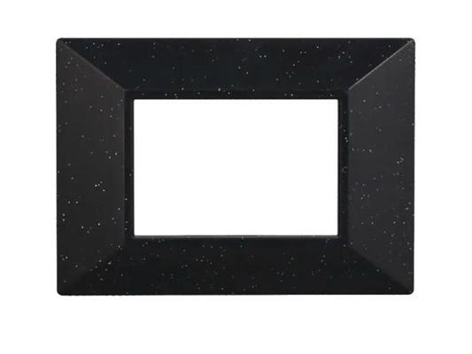 Placca comp. Bticino Axolute 3 moduli piremide Moon nero brillan