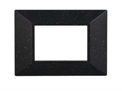 Placca comp. Bticino Axolute 3 moduli piremide Moon nero brillan
