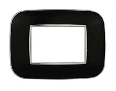 Placca comp. Bticino Axolute 3 moduli plastica Moon Orbis nero