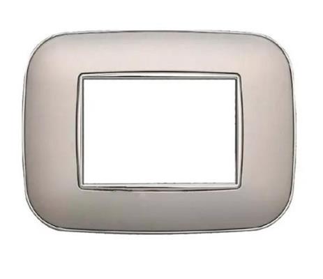 Placca comp. Bticino Axolute 3 moduli plastica Moon Orbis silver