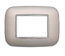 Placca comp. Bticino Axolute 3 moduli plastica Moon Orbis silver