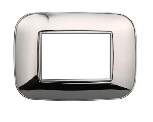 Placca comp. Bticino Axolute 3 moduli plastica Moon Orbis cromat