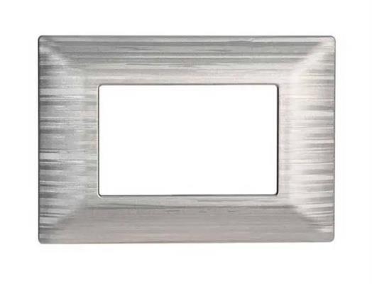 Placca comp. Vimar Plana 3 moduli plastica argento satinato