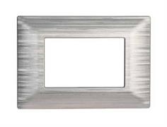 Placca comp. Vimar Plana 3 moduli plastica argento satinato
