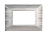 Placca comp. Vimar Plana 3 moduli plastica argento satinato