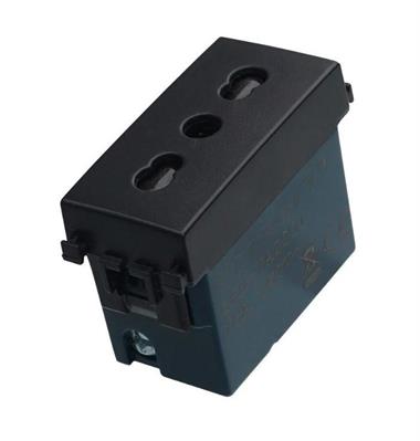 Presa Bipasso Bivalente 2P+T 10/16A Comp. Vimar Arke nero