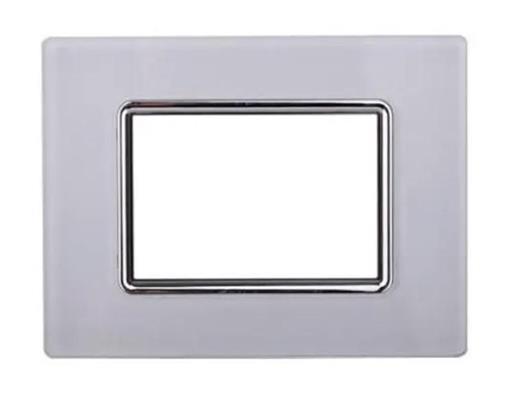 Placca in vetro 3 posti Comp. BTicino Living bianco