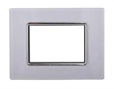 Placca in vetro 3 posti Comp. BTicino Living bianco