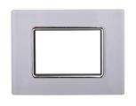 Placca in vetro 3 posti Comp. BTicino Living bianco