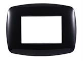 Placca in plastica slim 3 posti Comp. BTicino Living nero
