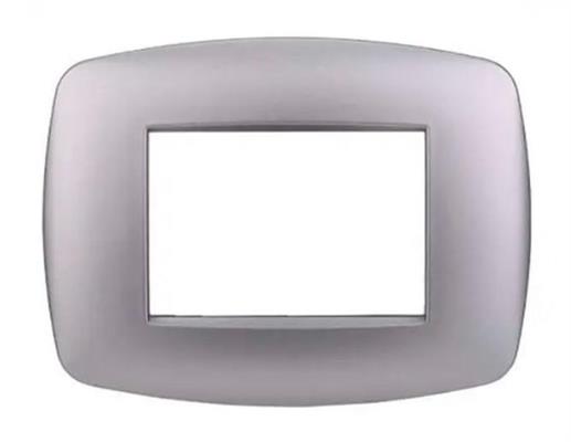 Placca in plastica slim 3 posti Comp. BTicino Living argento
