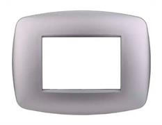 Placca in plastica slim 3 posti Comp. BTicino Living argento