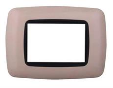 Placca in plastica bombata 3 posti Comp. BTicino Living sabbia