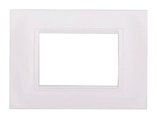 Placca in plastica quadrata 3 posti Comp. BTicino Living bianco