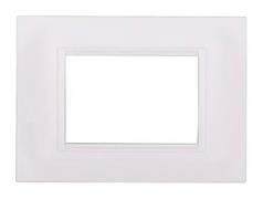 Placca in plastica quadrata 3 posti Comp. BTicino Living bianco