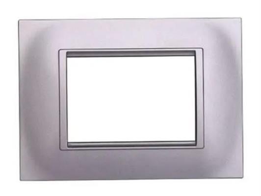 Placca in plastica quadrata 3 posti Comp. BTicino Living argento