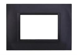Placca in plastica quadrata 3 posti Comp. BTicino Living acciaio