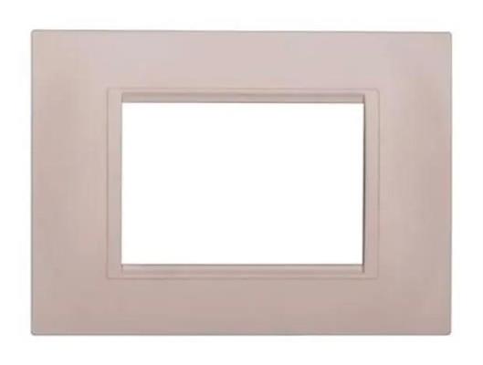 Placca in plastica quadrata 3 posti Comp. BTicino Living sabbia