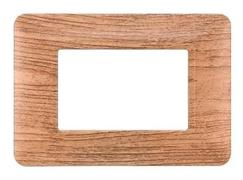 Placca comp. Bticino Matix 3 moduli plastica legno scuro