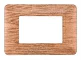 Placca comp. Bticino Matix 3 moduli plastica legno scuro