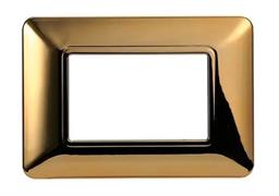 Placca in plastica 3 posti Comp. BTicino Màtix oro lucido