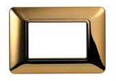 Placca in plastica 3 posti Comp. BTicino Màtix oro lucido
