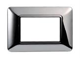 Placca in plastica 3 posti Comp. BTicino Màtix cromato lucido