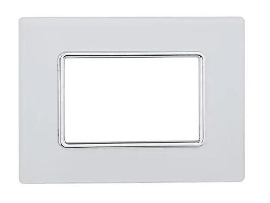 Placca compatibile Bticino Matix 3 moduli vetro bianco