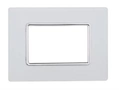 Placca compatibile Bticino Matix 3 moduli vetro bianco