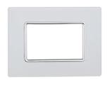 Placca compatibile Bticino Matix 3 moduli vetro bianco