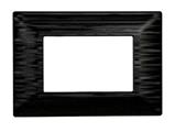 Placca in plastica 3 posti Comp. BTicino Màtix nero satinato