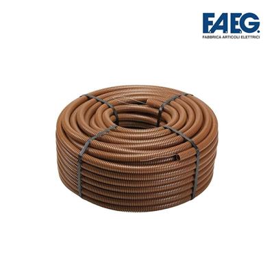 Tubo corrugato pieghevole autoestinguente marrone 50 metri