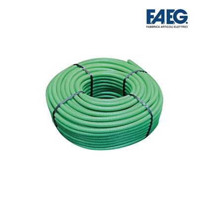 Tubo corrugato pieghevole autoestinguente VERDE 25mm 50metri