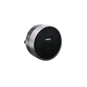 Presa USB-A + USB-C 12W Plug&Play nero