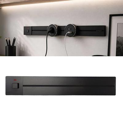Binario Elettrificato da Parete per prese 80cm 16A nero