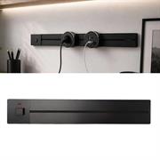 Binario Elettrificato da Parete per prese 80cm 16A nero