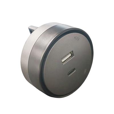 Presa USB-A + USB-C 12W Plug&Play grigio