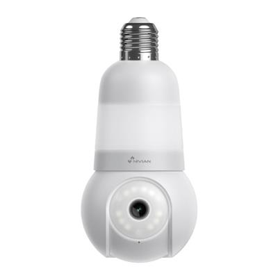 Telecamera Wifi Motorizzata 360 IP65 2K + LED E27 6500k Nivian