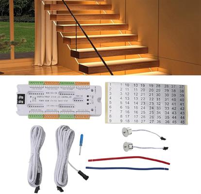CONTROLLER LUCI SCALE CON 2 SENSORI DC 12/24V 500W 32 CANALI