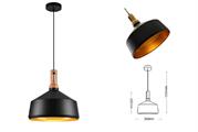 Lampadario a Sospensione Campana in Metallo Attacco E27 Nero