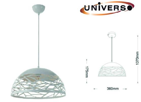 Lampadario a Sospensione Traforato in Metallo E27 Bianco